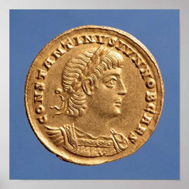Solidus  of Constantine II Caesar cuirassed Poster (Front)