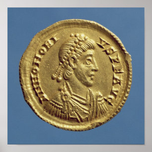 Solidus of Honorius drapes, cuirassed Poster