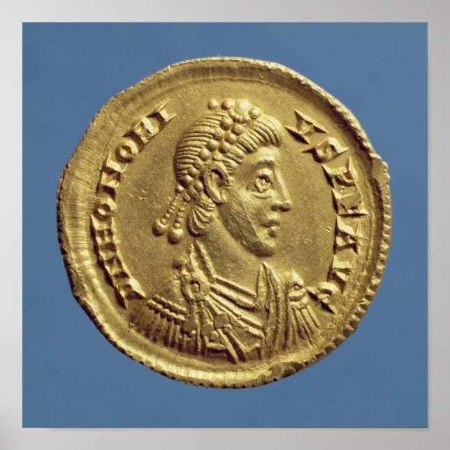 Solidus  of Honorius  drapes, cuirassed Poster (Front)