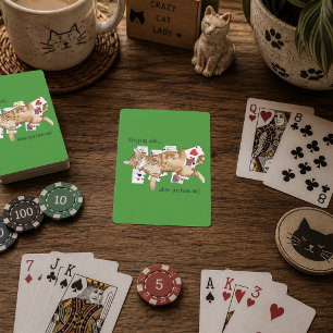 Solitaire Funny Orange Tabby Cat Playing Cards 