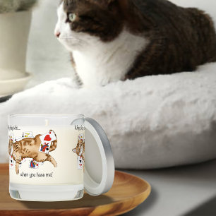 Solitaire Funny Orange Tabby Cat Playing Cards Scented Candle