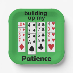 Solitaire Game Building Up My Patience Gamer Party Paper Plates