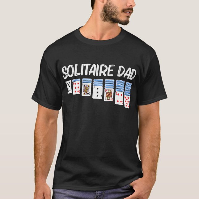 Solitaire Gift For Dad Father Men Card Game T-Shirt (Front)