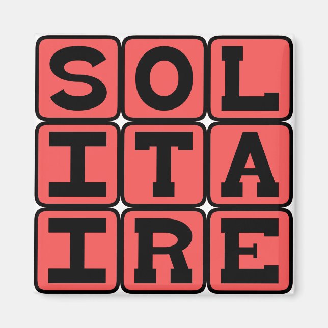 Solitaire, One-Person Card Game Magnet (Front)