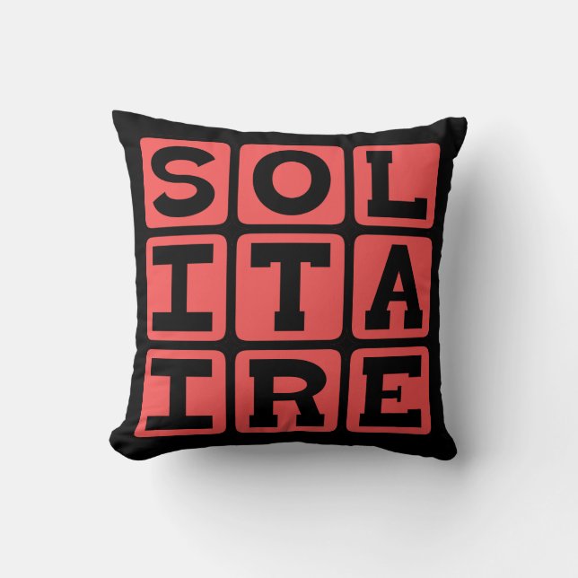 Solitaire, One-Person Card Game Throw Pillow (Front)