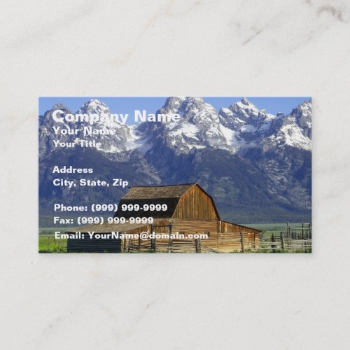 Solitary Barn at Grand Tetons Business Cards