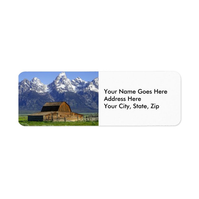Solitary Barn at Grand Tetons Label (Front)