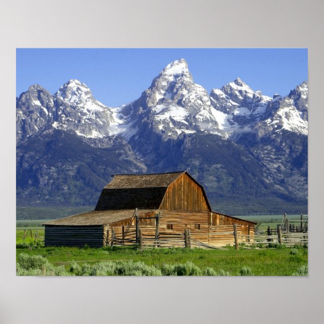 Solitary Barn at Grand Tetons Poster (Front)
