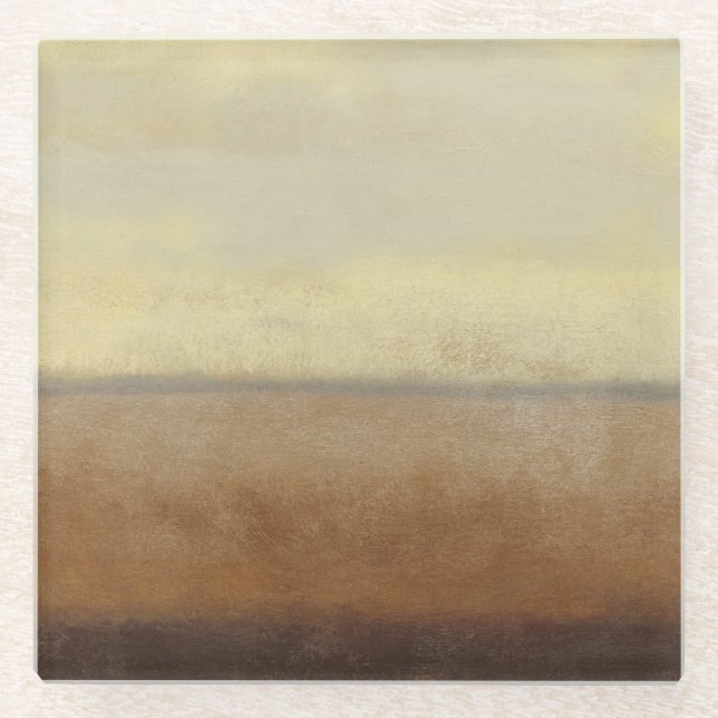Solitary Desert Landscape by Norman Wyatt Glass Coaster (Front)