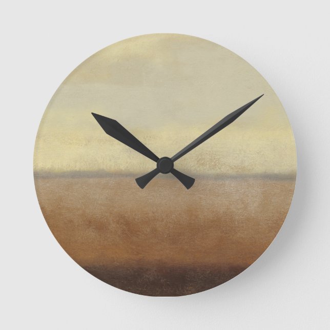 Solitary Desert Landscape by Norman Wyatt Round Clock (Front)