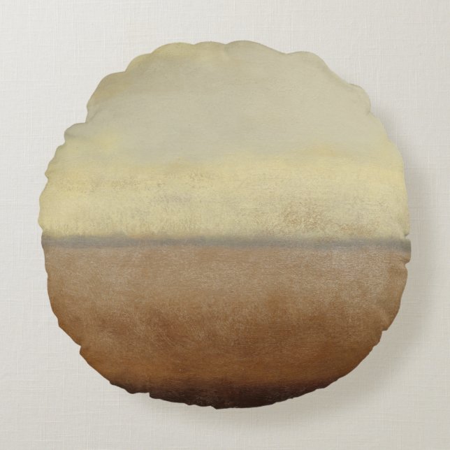 Solitary Desert Landscape by Norman Wyatt Round Pillow (Front)