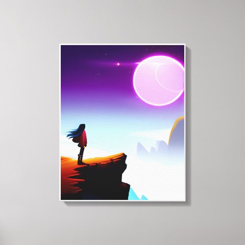 Solitary figure on cliffs edge canvas print