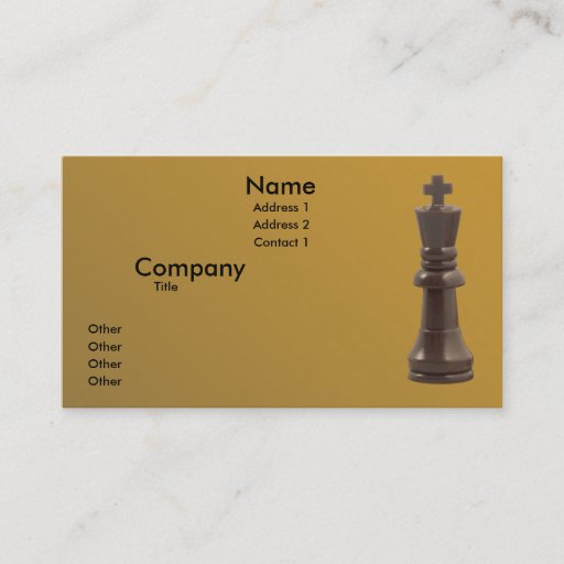 Customizable Solitary King Business Card