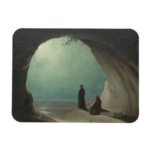 Solitary Monks in a Grotto by Carl Blechen Magnet