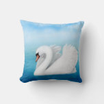 Solitary Mute Swan Pillow at Zazzle