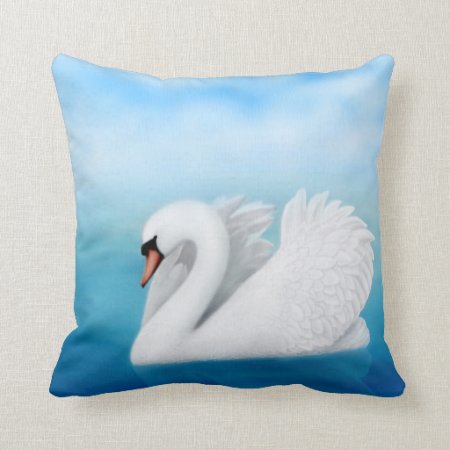 Solitary Mute Swan Pillow