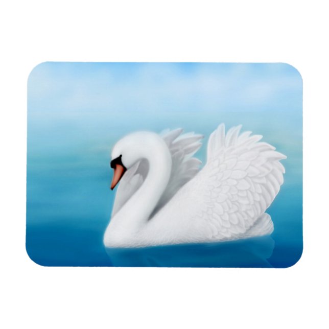 Solitary Mute Swan Premium Magnet (Horizontal)