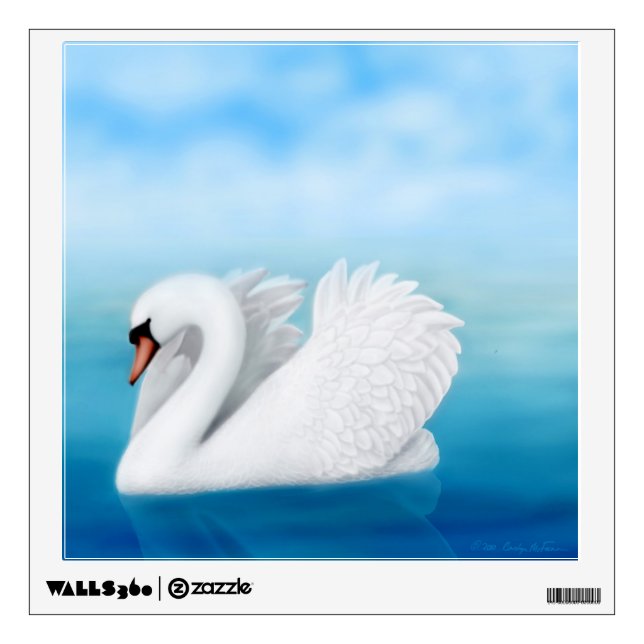 Solitary Mute Swan Wall Decal (Front)
