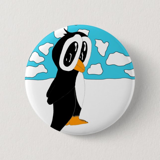 Solitary Penguin Pinback Button (Front)