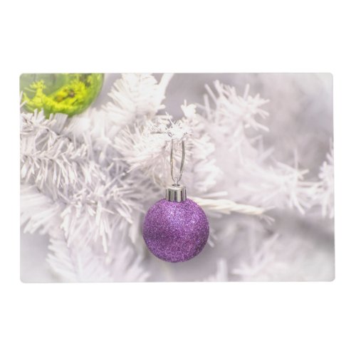 Solitary Purple Christmas Ball Placemat