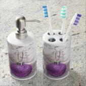 Solitary Purple Christmas Ball Soap Dispenser And Toothbrush Holder (Front)