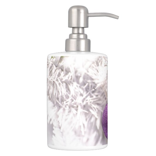 Solitary Purple Christmas Ball Soap Dispenser And Toothbrush Holder (Right)
