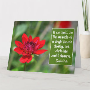 Solitary Red Dahlia Flower Wisley Motivational Car Card