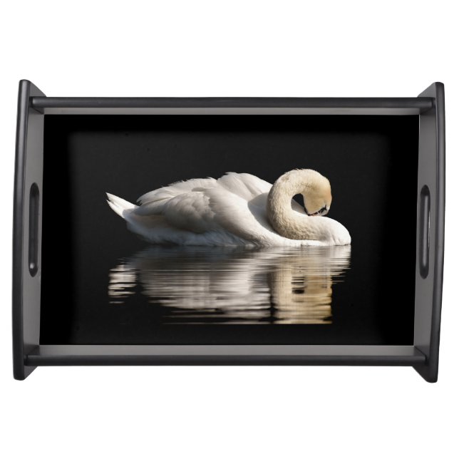 Solitary Swan Serving Tray (Front)