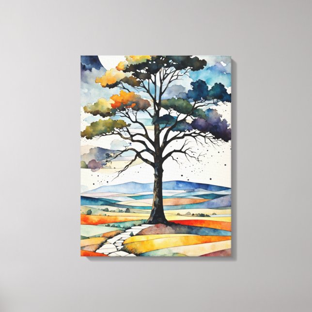 Solitary Tree: A Path Less Traveled Canvas Print (Front)