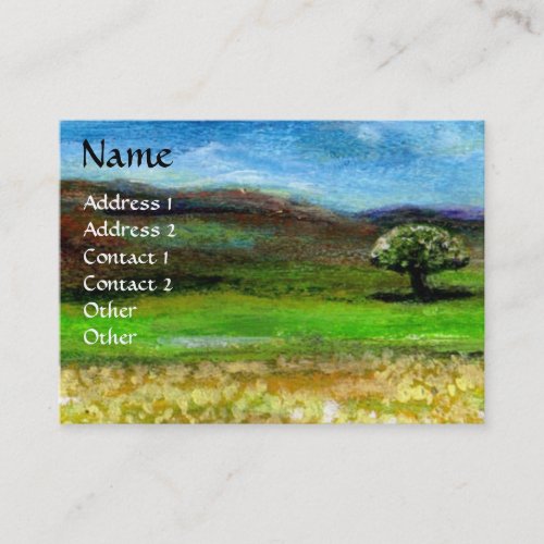 SOLITARY TREE IN THE YELLOW FLOWER FIELDTUSCANY BUSINESS CARD