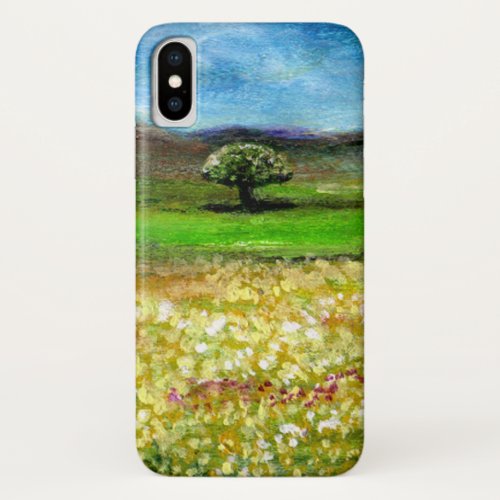 SOLITARY TREE IN THE YELLOW FLOWER FIELDTUSCANY iPhone XS CASE