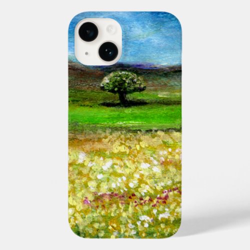 SOLITARY TREE IN THE YELLOW FLOWER FIELDTUSCANY Case_Mate iPhone 14 CASE