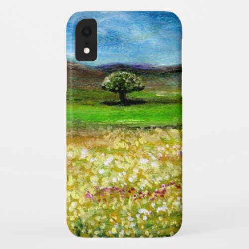 SOLITARY TREE IN THE YELLOW FLOWER FIELDTUSCANY iPhone XR CASE