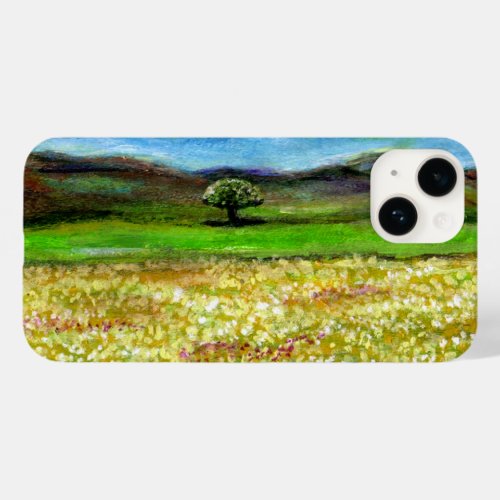 SOLITARY TREE IN THE YELLOW FLOWER FIELDTUSCANY Case_Mate iPhone 14 CASE