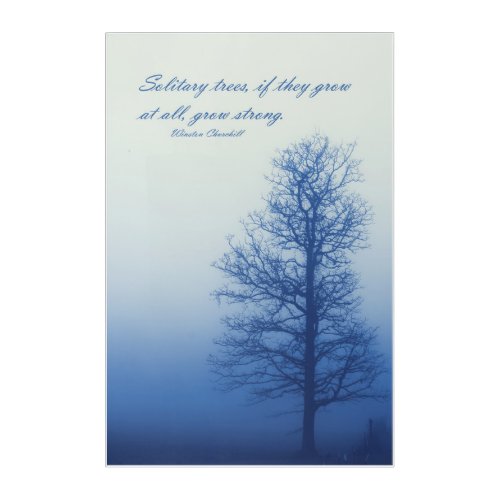 Solitary Trees Grow Strong  _  Silhouette in Fog Acrylic Print