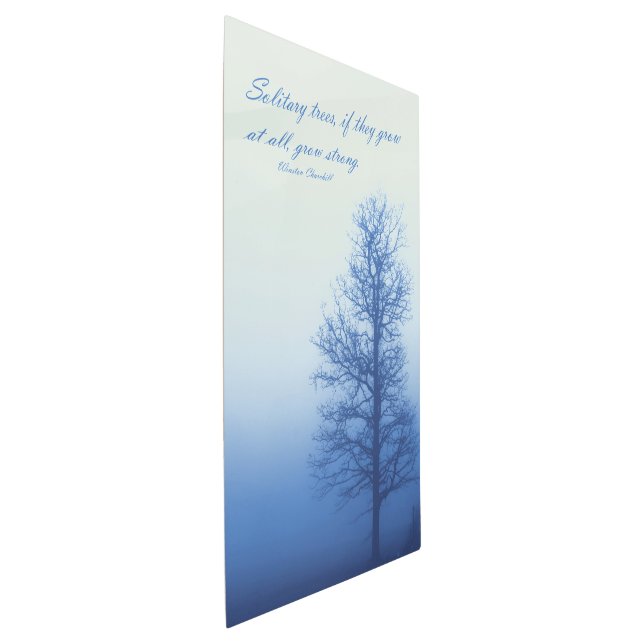 Solitary Trees Grow Strong  -  Silhouette in Fog Metal Print (3/4)