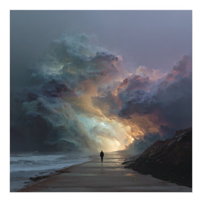 Solitary Walker Storm Cloud Gateway Photo Print (Front)