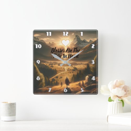 Solitude Amongst the Mountains Square Wall Clock