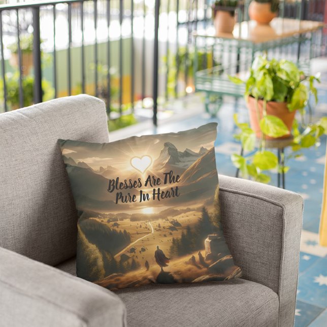 Solitude Amongst the Mountains Throw Pillow (Creator Uploaded)