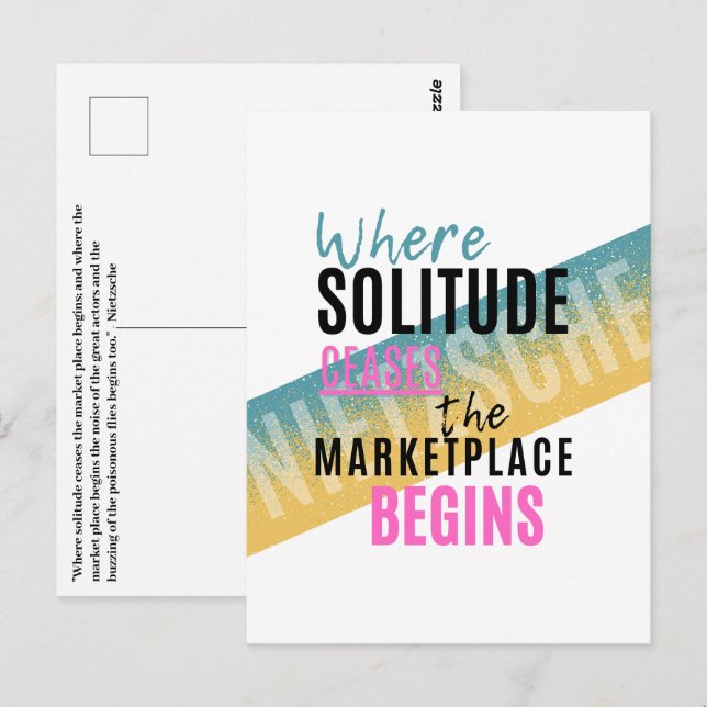 Solitude and crowds Introvert Nietzsche quote Postcard (Front/Back)