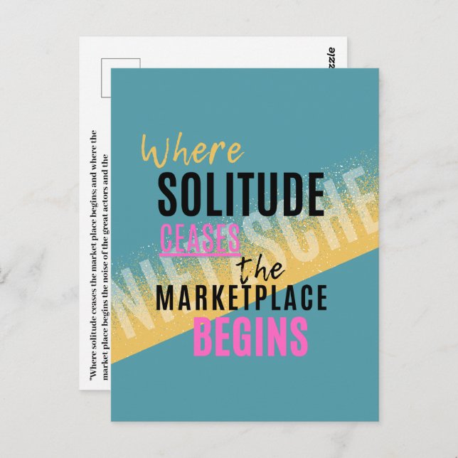 Solitude Introspection Introvert Nietzsche quote Postcard (Front/Back)