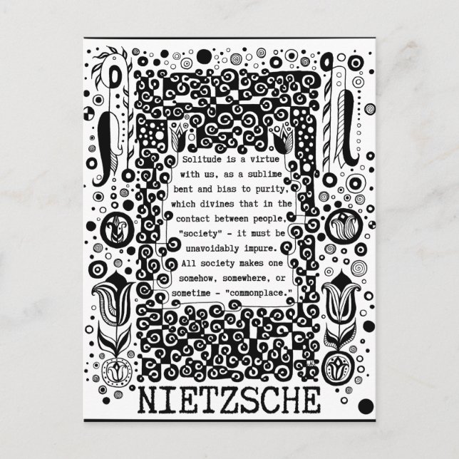 Solitude is a virtue quote by Nietzsche  Postcard (Front)