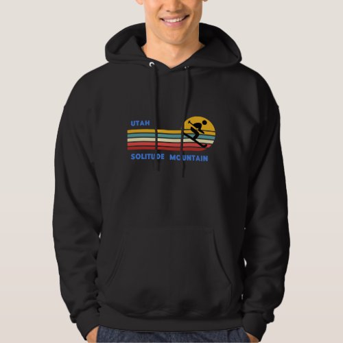 Solitude Mountain Utah Skiing Skier Ski Retro Sun Hoodie