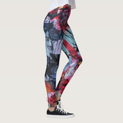 Solitude Stands Goth Love Mixed Media Unique Art Leggings