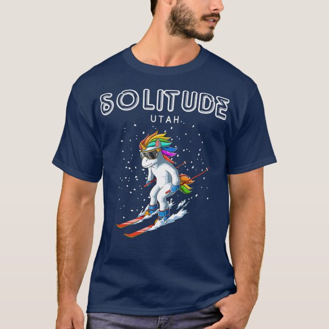 Solitude Utah  Unicorn  Ski T-Shirt (Front)