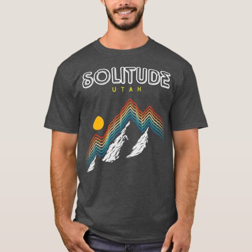 Solitude Utah  USA Ski Resort 1980s Retro T_Shirt