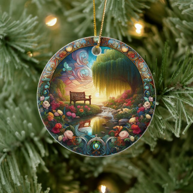 Solitudes Sanctuary A Ceramic Path to Reflection Ceramic Ornament (Tree)