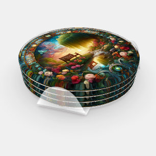 Solitudes Sanctuary A Ceramic Path to Reflection Coaster Set