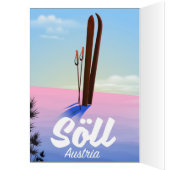 Söll, Austria Ski travel poster Cards (Inside (Left))