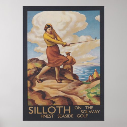Sollith on the Solway England Vintage Golf Poster